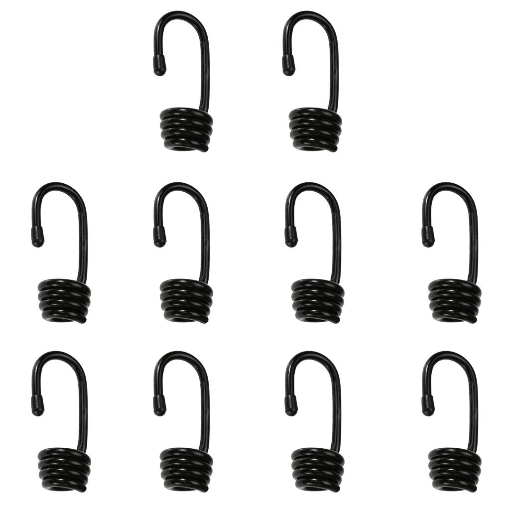 10 Pieces Plastic Coated Steel Wire Hook 10mm Shock Cord Bungee Elastic Rope