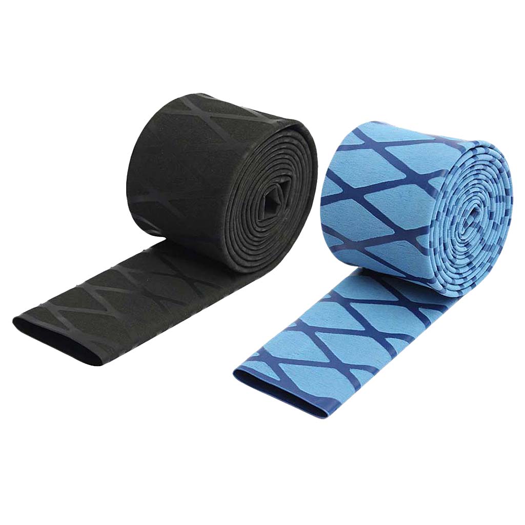 2 Pcs Non Slip Textured X-Tube Heat Shrink Tubing Fishing Rod Grips 35mm