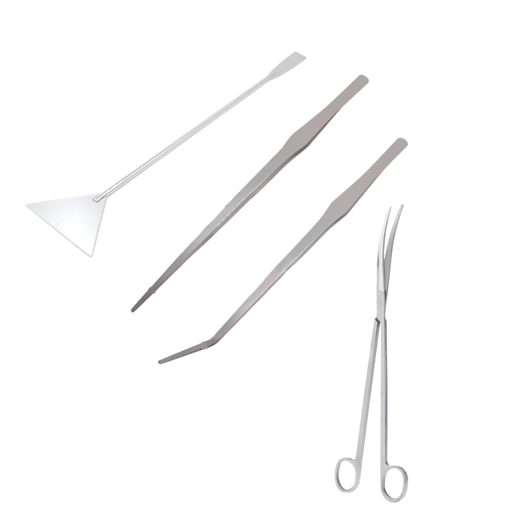 4-Piece Aquarium Maintenance Plant Tools Substrate Spatula Tweezers Scissors