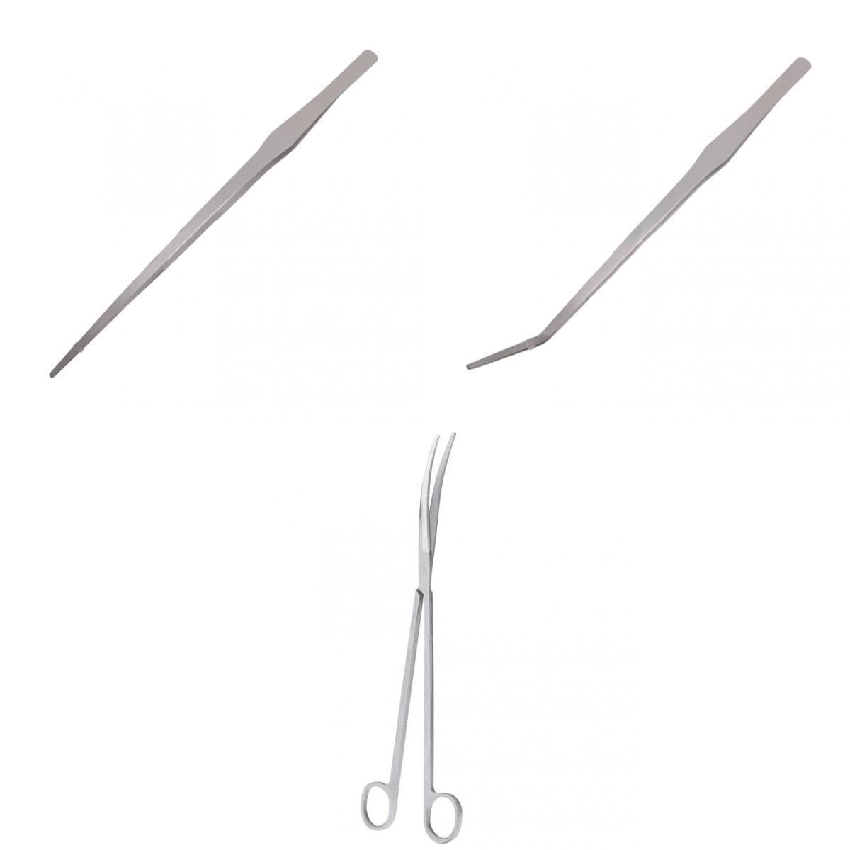 3-Piece Aquarium Maintenance Plant Tools Substrate Spatula Tweezers Scissors