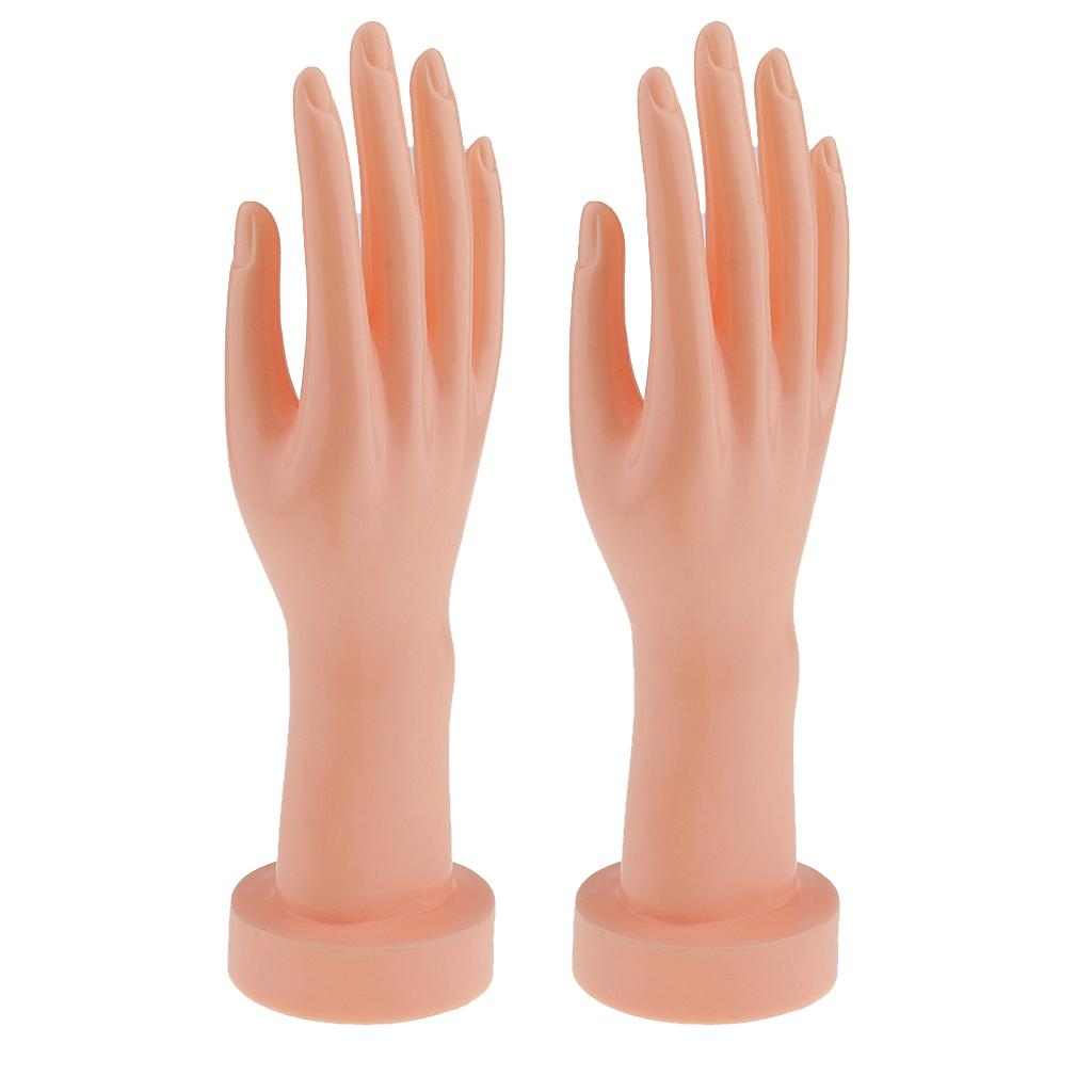 2 Pieces Female Mannequin Hand for Jewelry Bracelet Ring Display SKin Color