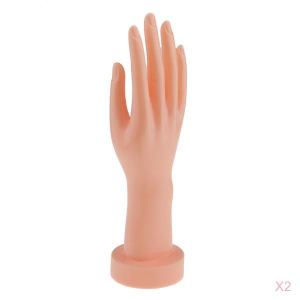 2 Pieces Female Mannequin Hand for Jewelry Bracelet Ring Display SKin Color