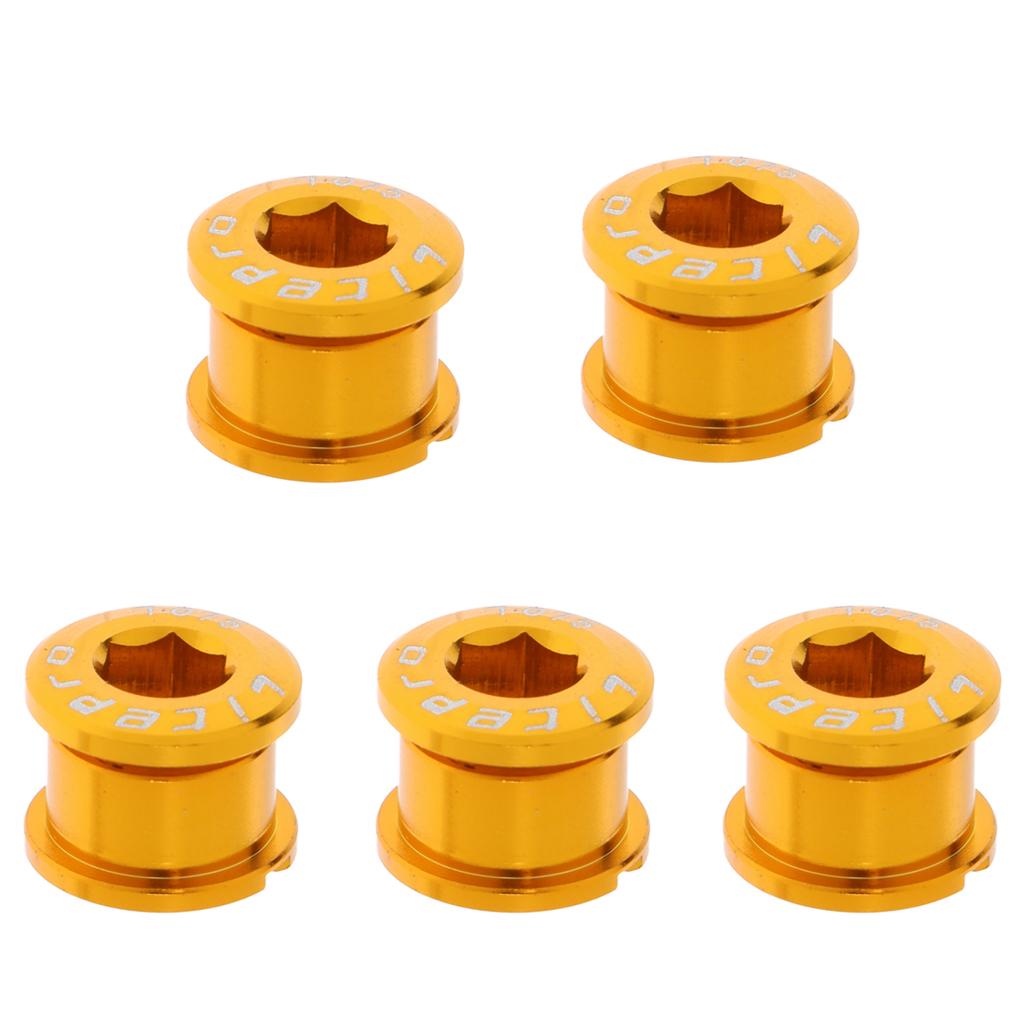 5Pcs Bike Chainwheel Bolt Bicycle Single Chain Wheel Crank Arm Screw Gold
