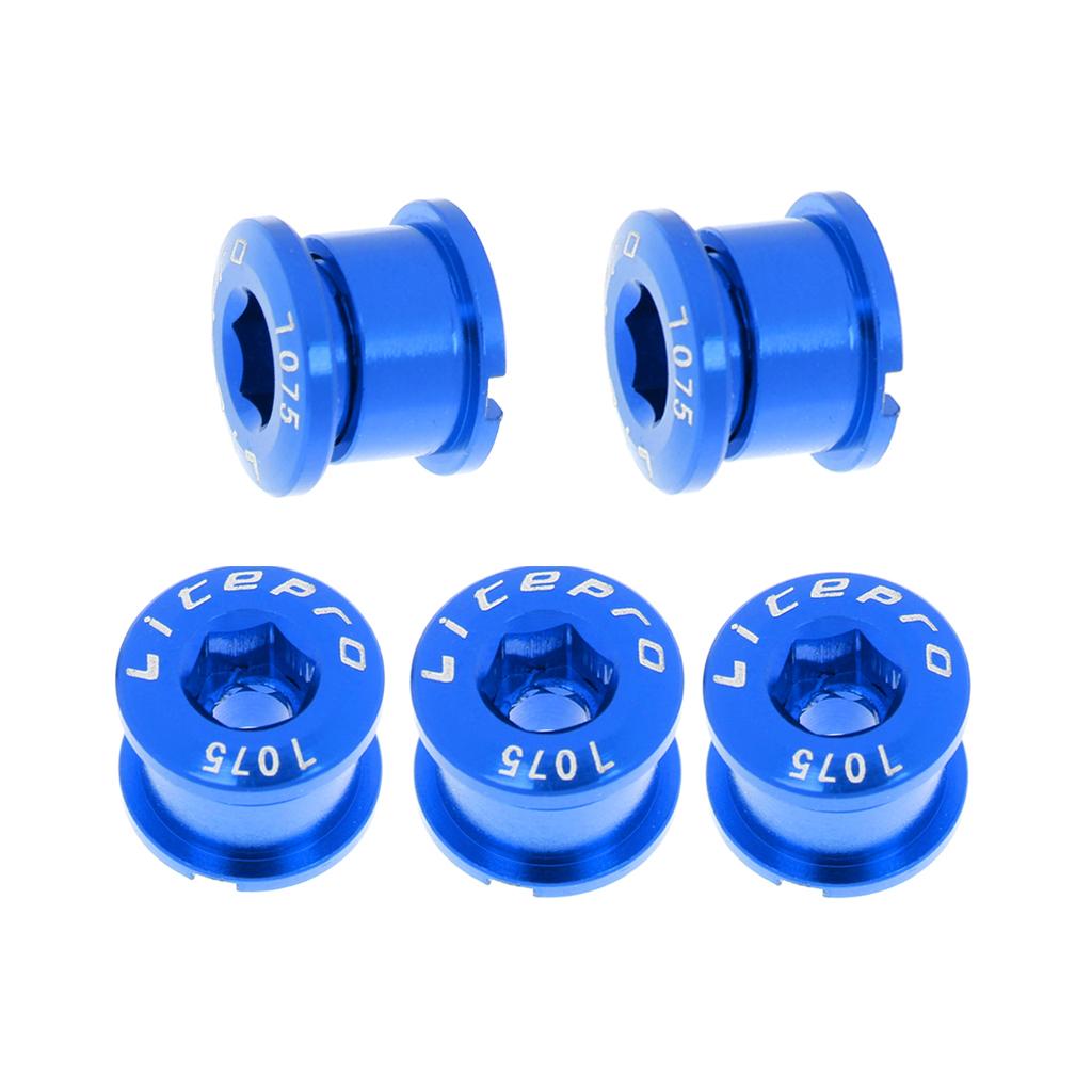 5Pcs Bike Chainwheel Bolt Bicycle Single Chain Wheel Crank Arm Screw Blue