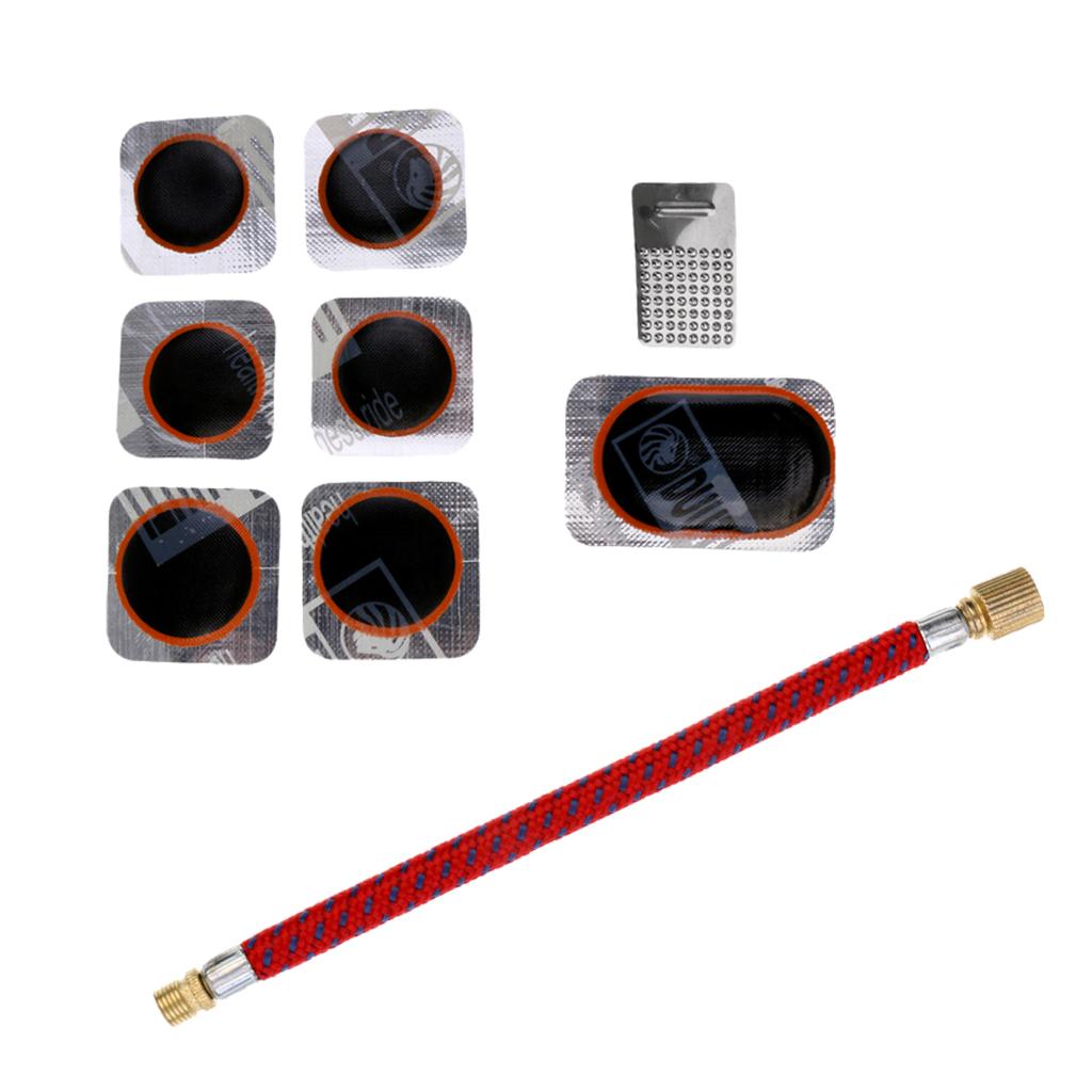 16.5cm Bike MTB Pump Extension Hose + Cycling Bike Tyre Repair Kits Tool