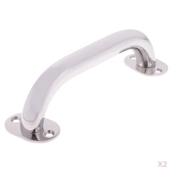 2 Pieces Marine Grade Stainless Steel Boat Round Handrail 9 Inch Grab Handle