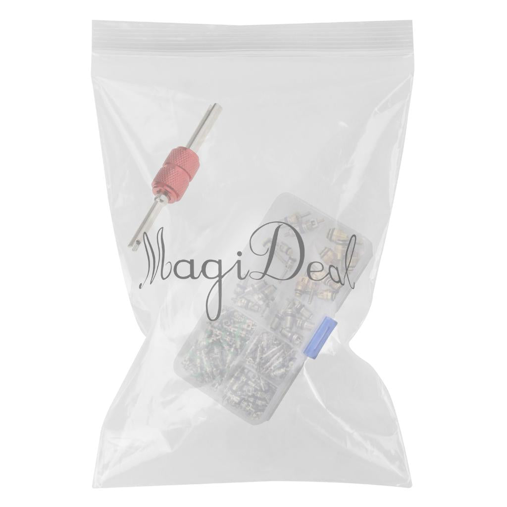 134 Piece Air Conditioning A/C Valve Cores for Red Remover Repair Tool