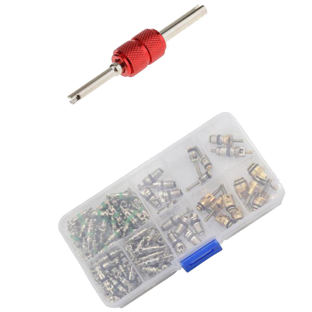 134 Piece Air Conditioning A/C Valve Cores for Red Remover Repair Tool