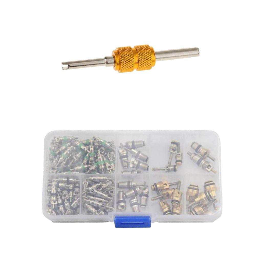 134 Piece Air Conditioning A/C Valve Cores for Gold Remover Repair Tool