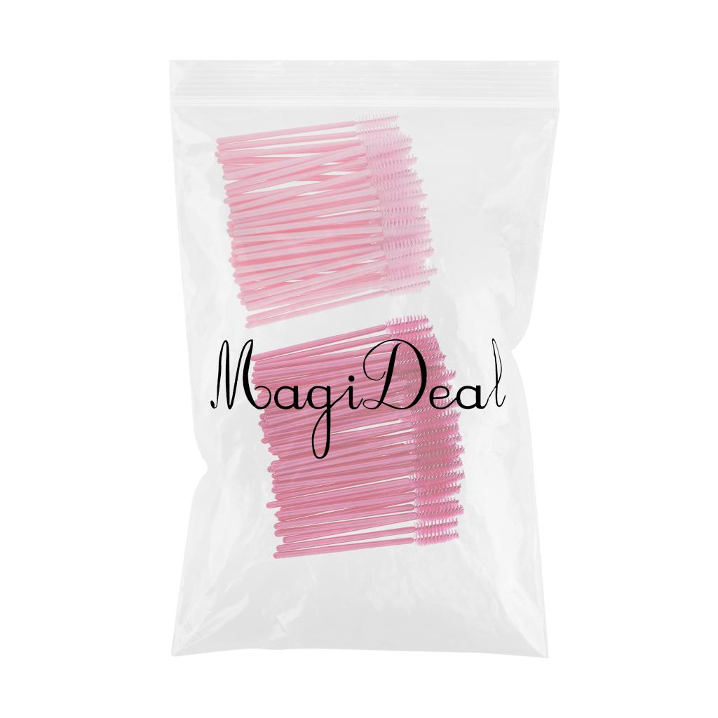 100 Pieces Disposable Eyelash Mascara Wands Applicator Makeup Brush Spoolers