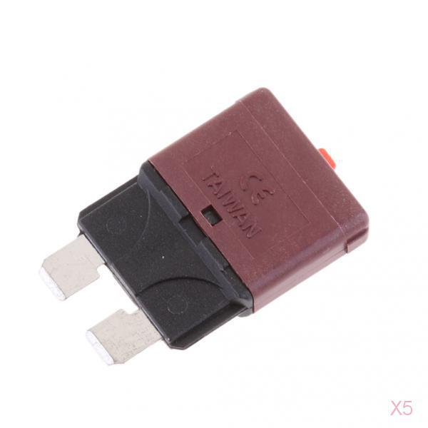 5Pieces 28V/10A Auto Marine Resettable Mini Blade Fuse Circuit Breaker Blade