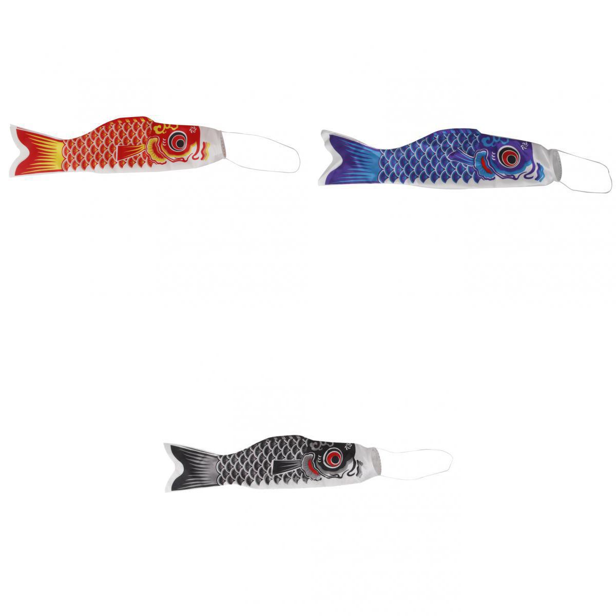 3 Pieces 40cm Japanese Windsock Carp Flag Koi Nobori Sailfish Wind Streamer
