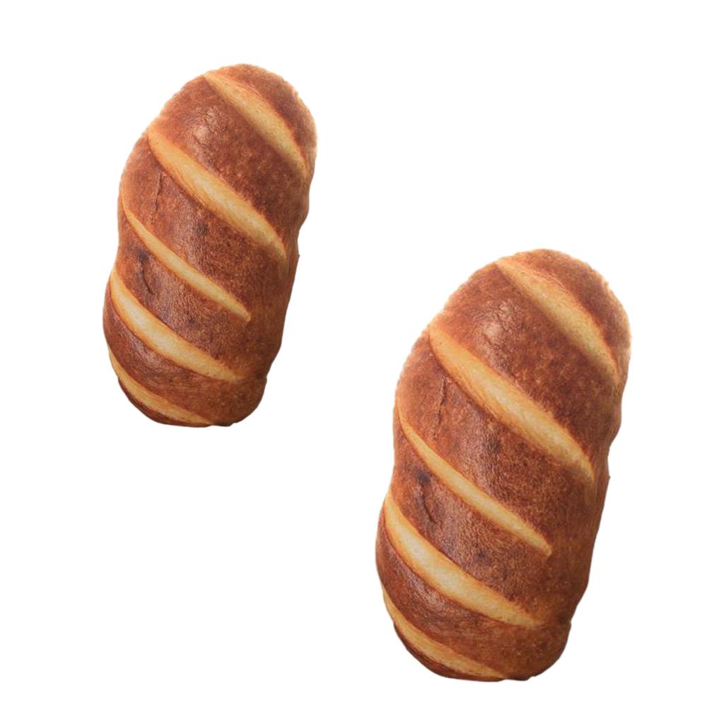 2 Piece Creative Simulation Plush Bread Pillow Plush Nap Cushion Pet Cat Toy