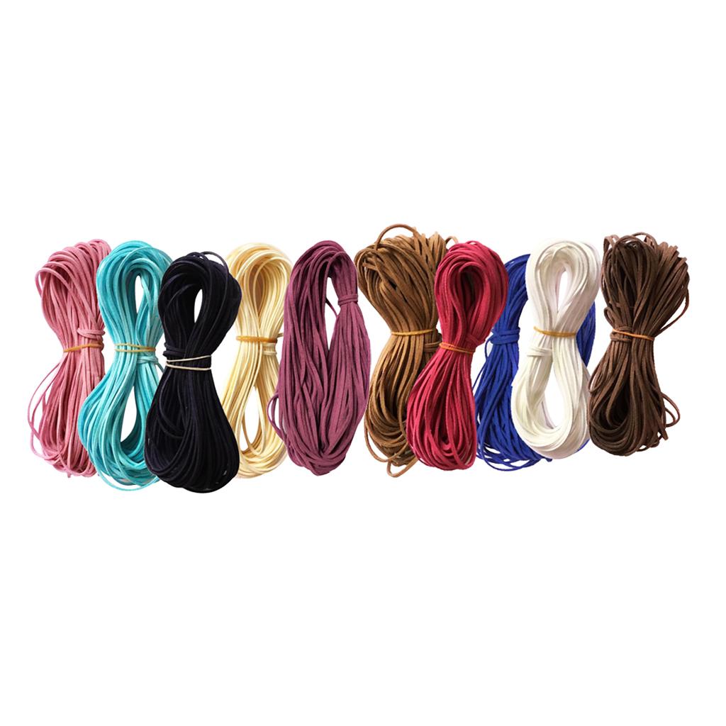 10pcs Flat Faux Suede Korean Velvets Leather Cord String for Jewelry Making