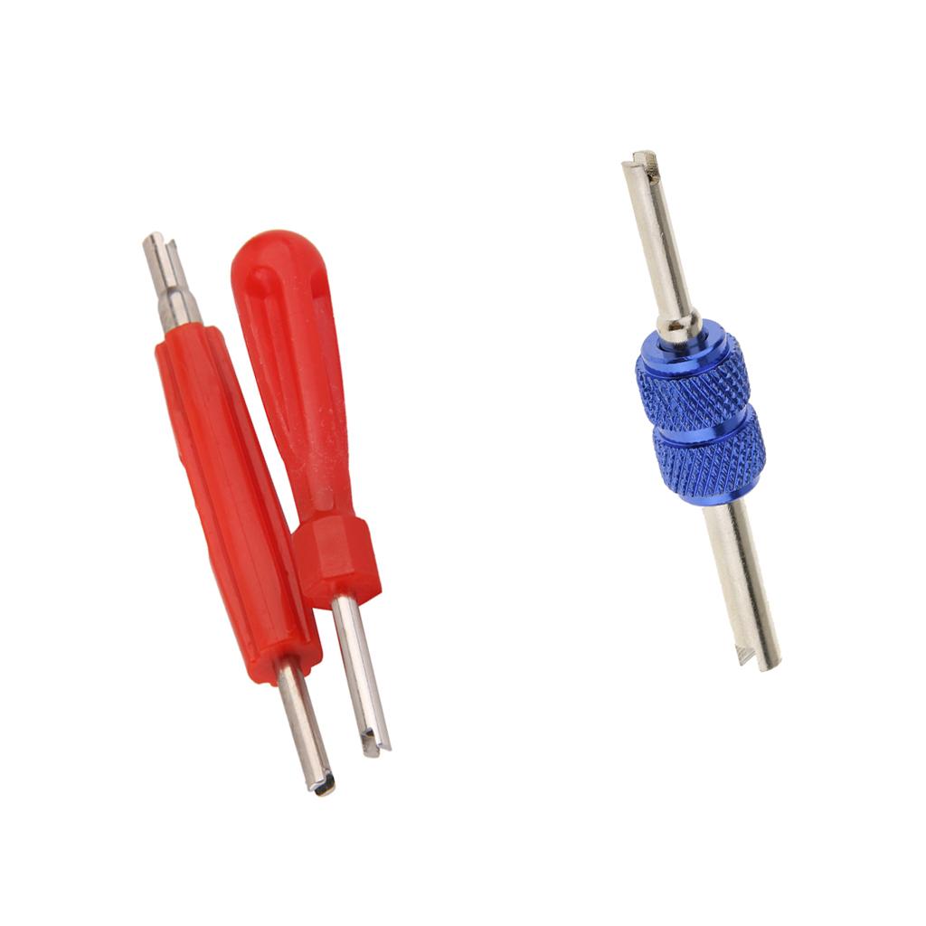 3 Pieces Dual Head Car Truck Tire Valve Stem Core Remover Repair Tool - Blue