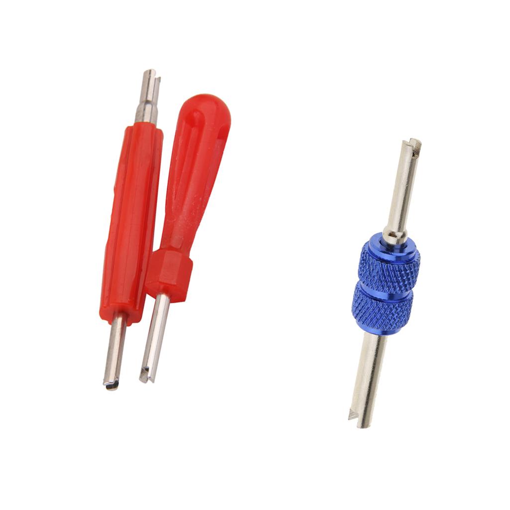 3 Pieces Dual Head Car Truck Tire Valve Stem Core Remover Repair Tool - Blue