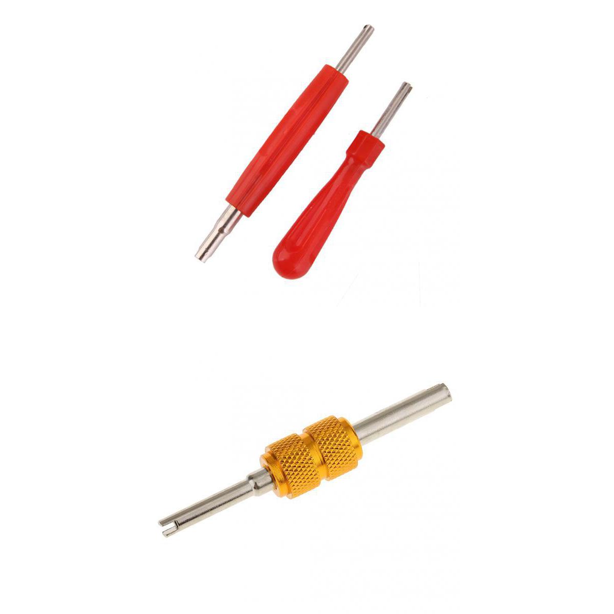 3 Pieces Dual Head Car Truck Tire Valve Stem Core Remover Repair Tool - Gold