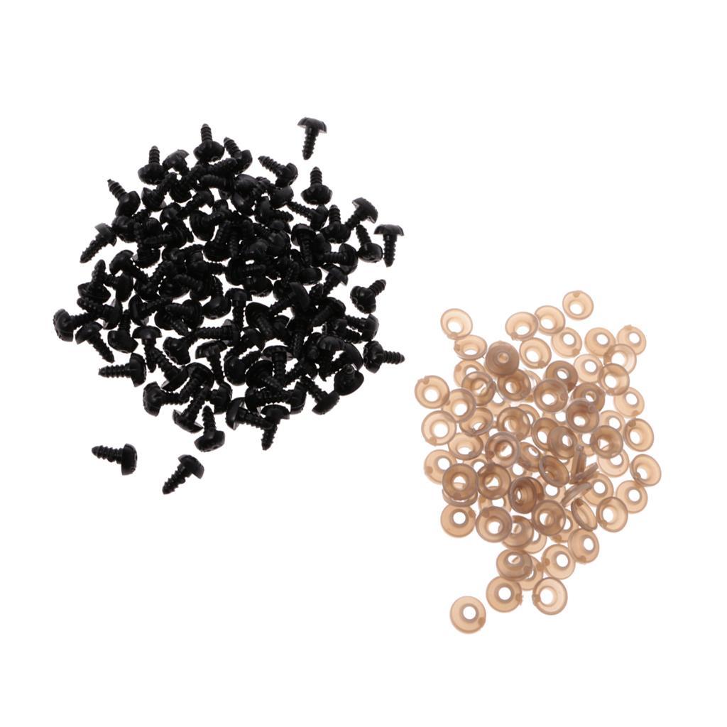 100 Piece Plastic Safety Nose with BACKS for Bear Dog Animal Toy DIY 9x12mm
