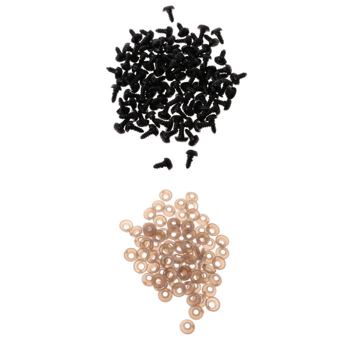 100 Piece Plastic Safety Nose with BACKS for Bear Dog Animal Toy DIY 9x12mm