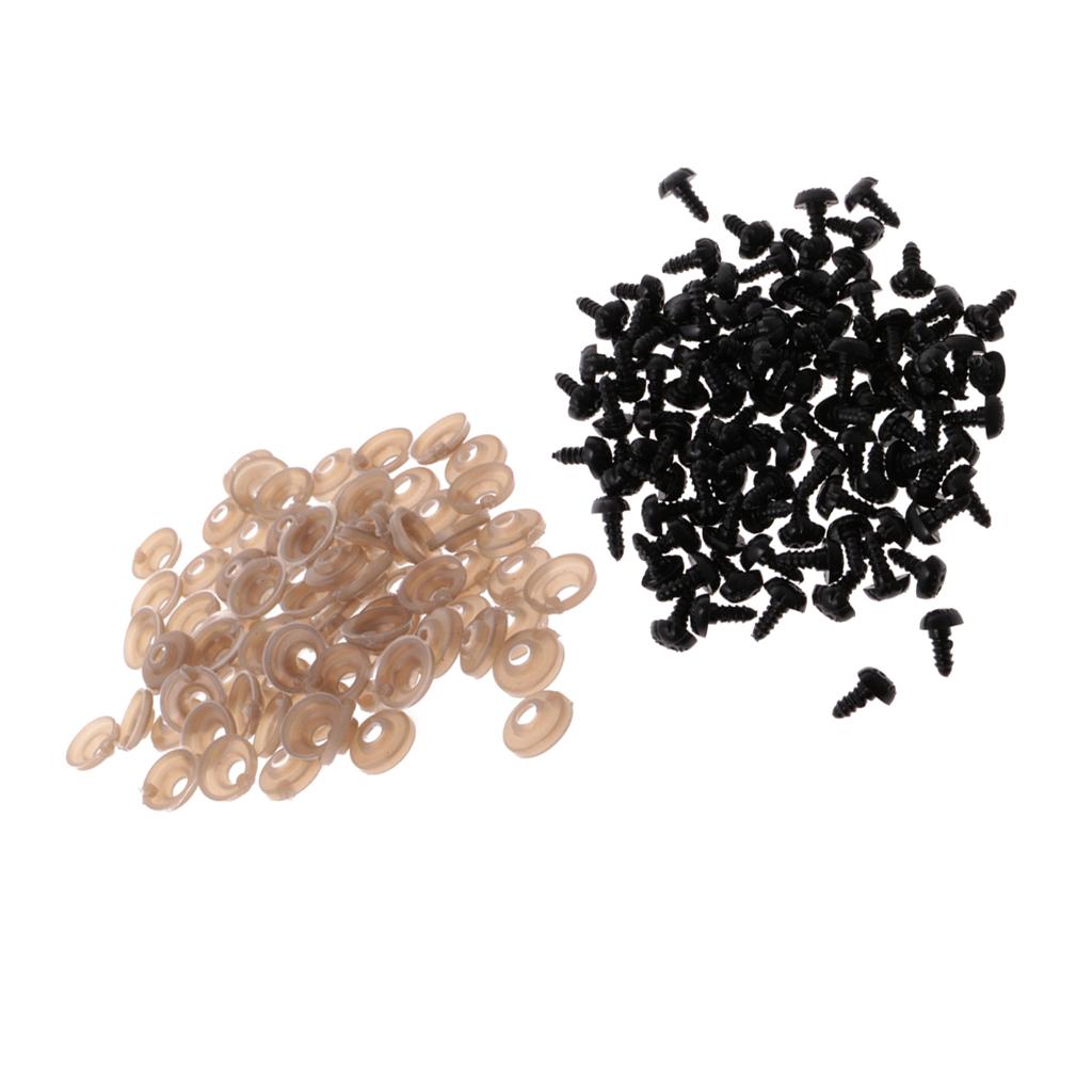100 Piece Plastic Safety Nose with BACKS for Bear Dog Animal Toy DIY 10x13mm