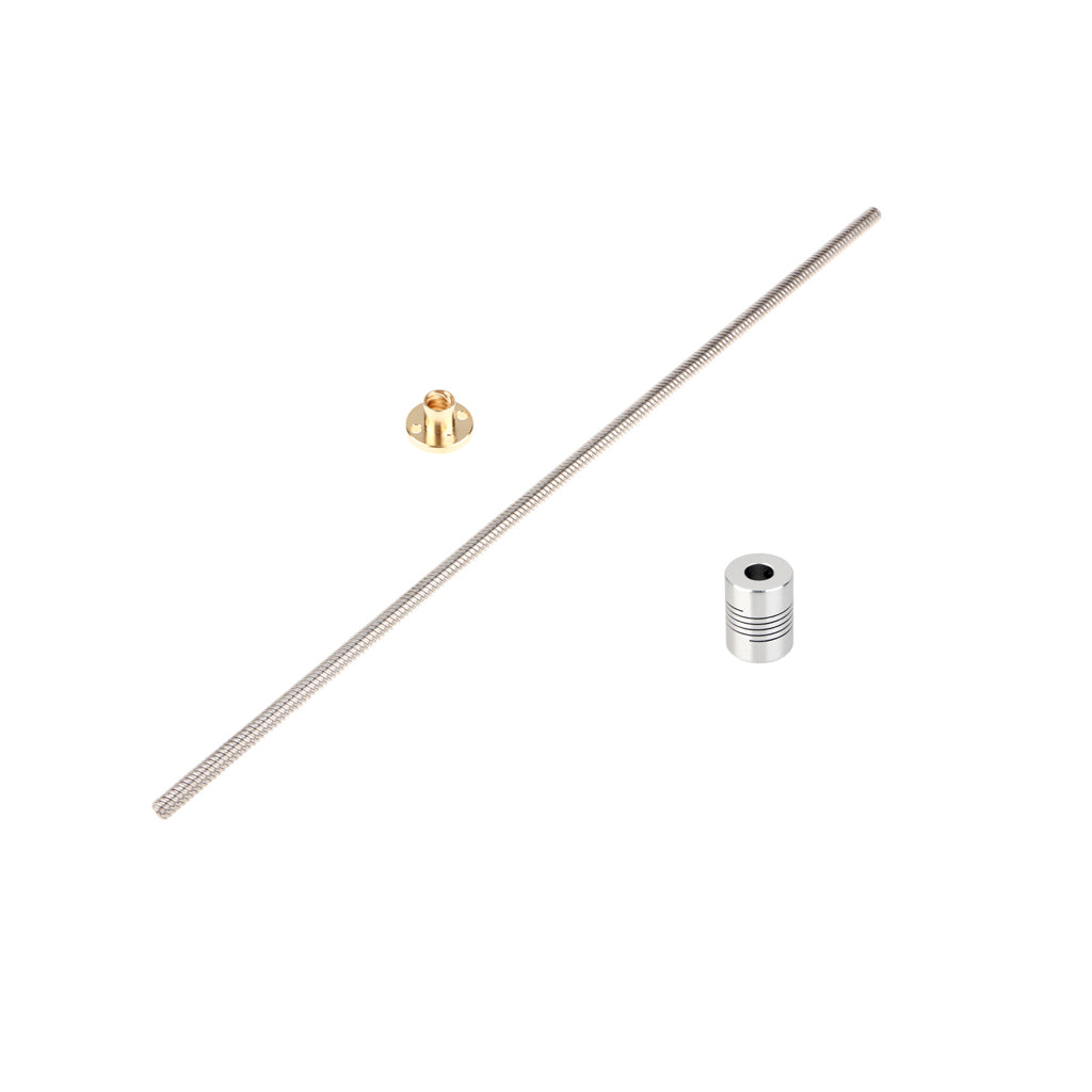 3D printer Lead Screw T-Shape Bar Shaft Dia 8mm + Brass Nut 400mm+ Coupling