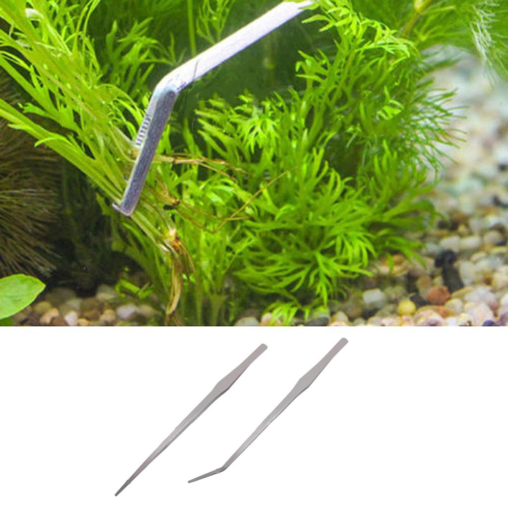 2 Piece Stainless Steel Aquarium Live Tank Plant Tweezer 38cm