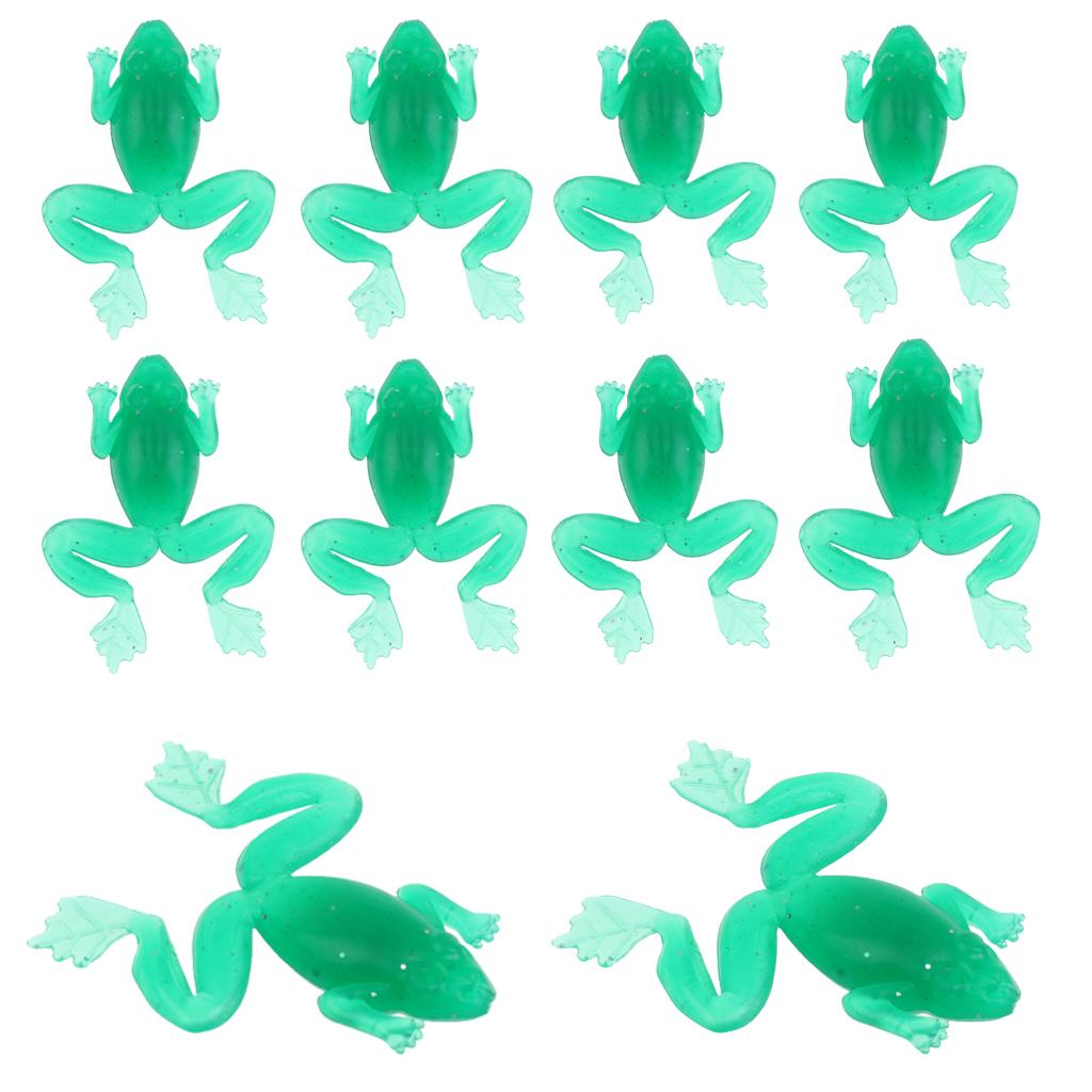 10 Pieces Life-like Fishing Lure Soft Frog Shape Lures Fishing Tackle 48mm