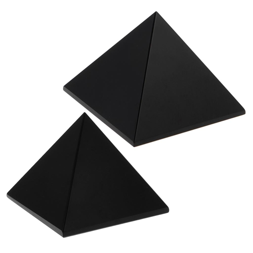 2 Pieces Natural Obsidian Pyramid Healing Crystal Gemstone Decoration Gift
