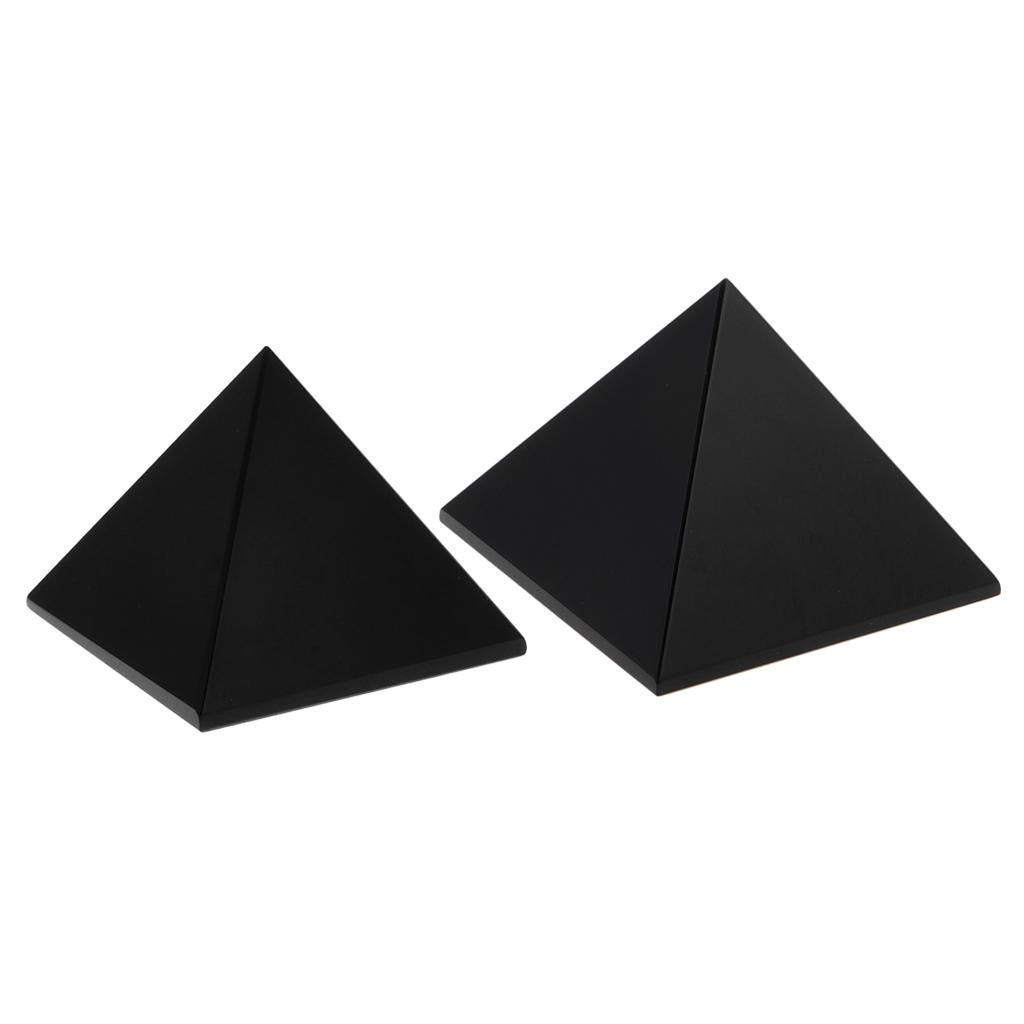 2 Pieces Natural Obsidian Pyramid Healing Crystal Gemstone Decoration Gift