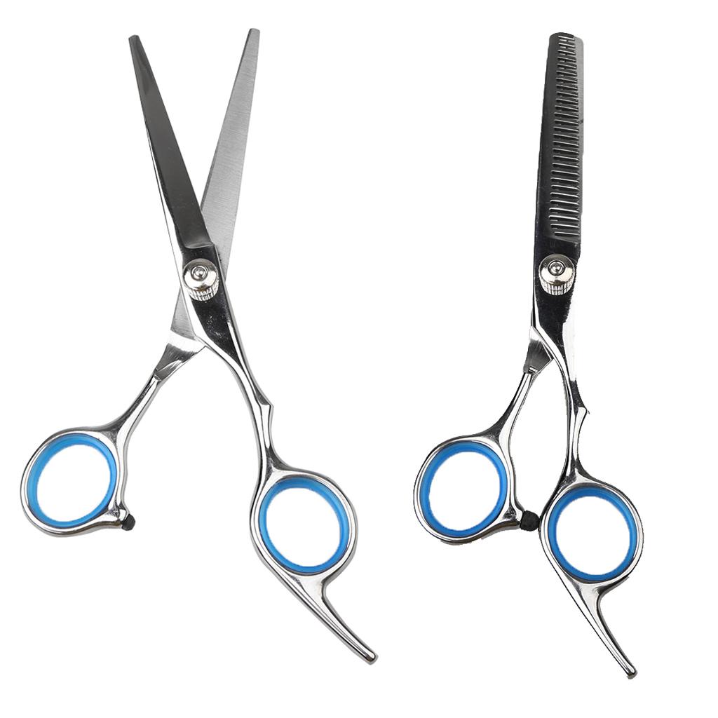 2 Pieces Barber Salon Hair Cutting Thinning Scissors Shears Hairdressing Set