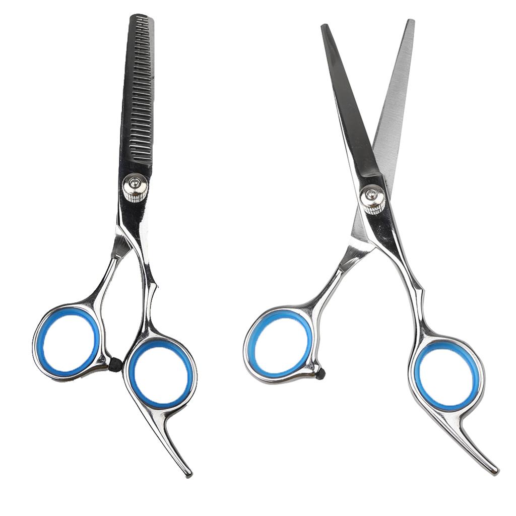 2 Pieces Barber Salon Hair Cutting Thinning Scissors Shears Hairdressing Set