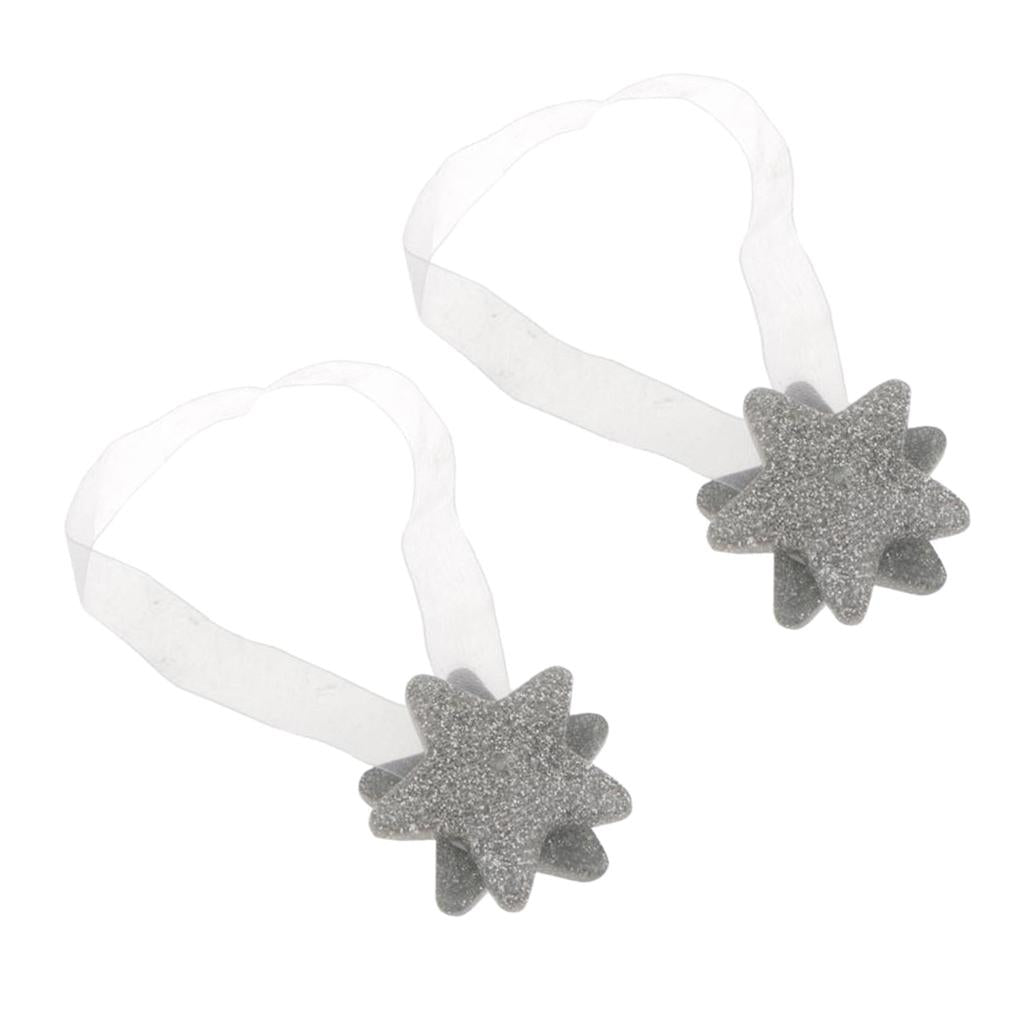 2 Set Curtain Tie Back Buckle Magnetic Tiebacks Drapery Holdbacks Clips Star