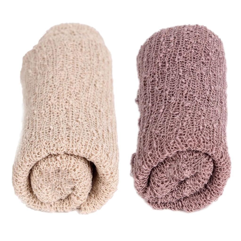 2 Pieces Newborn Baby Photography Photo Props Stretch Knit Wrap