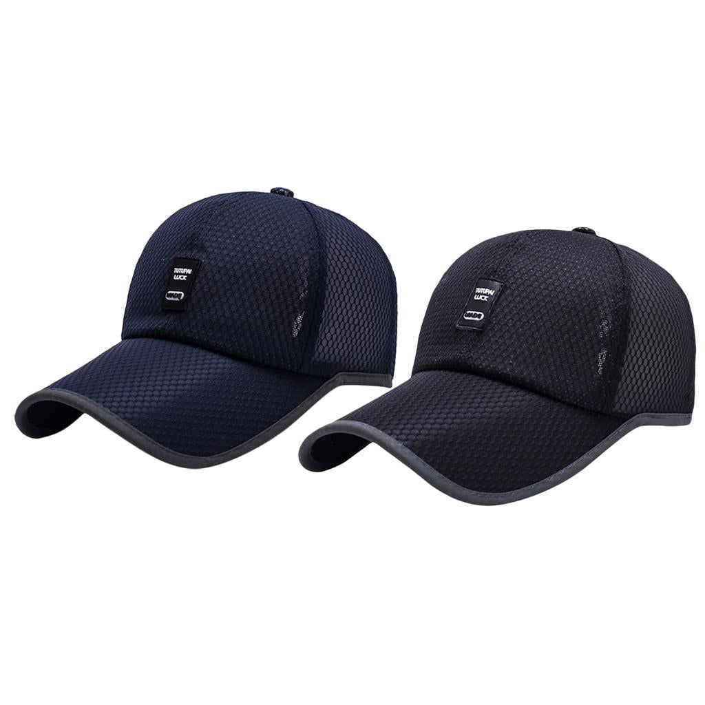 2 Pieces Unisex Snapback Baseball Cap Outdoor Sports Mesh Hat