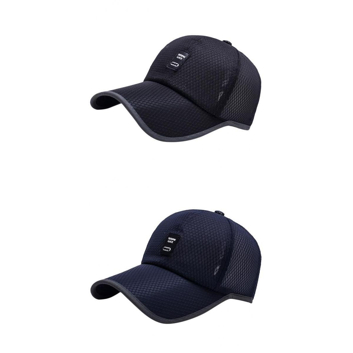 2 Pieces Unisex Snapback Baseball Cap Outdoor Sports Mesh Hat