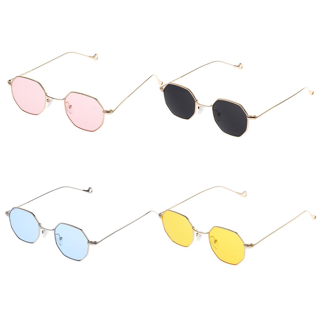 4 Pieces Summer Vintage Octagon Sunglasses Unisex Retro Fashion Eyeglasses
