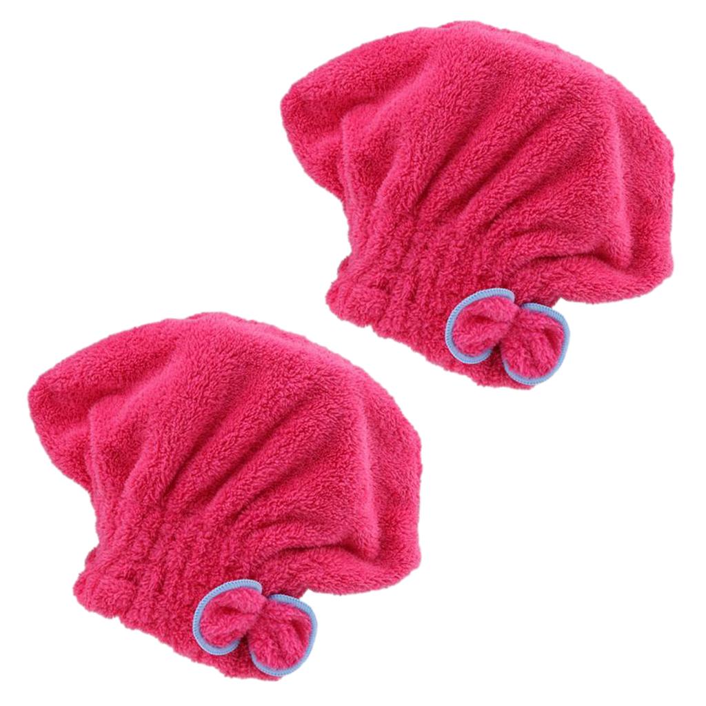 2 Pieces Super Absorbent Quick Shower Hair Drying Towel Cap Turban Hat