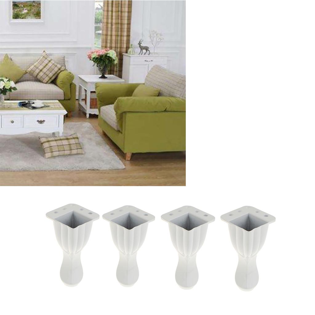 4 Pieces Chrome Steel Adjustable Sofa Bed Cupboard Cabinet Kitchen Legs 80mm