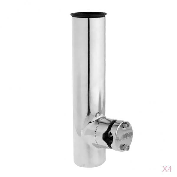 4Pcs Stainless Steel Boat Clamp On Fishing Rod Holder for Rails 1-1/4 to 2""