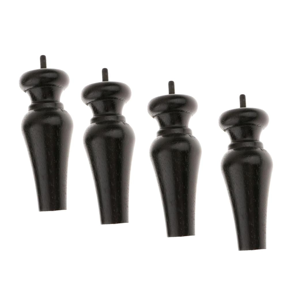 4 Pieces Wood Furniture Legs Sofa /Couch/Lounge/Chair/Bed Leg Feet 5# Black