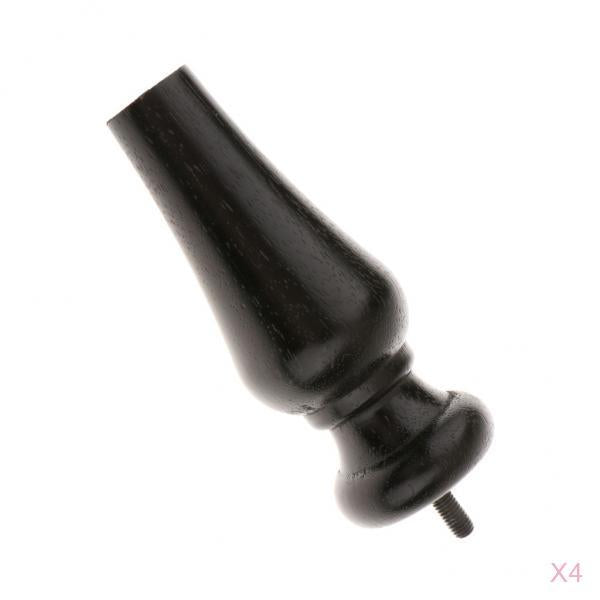 4 Pieces Wood Furniture Legs Sofa /Couch/Lounge/Chair/Bed Leg Feet 5# Black