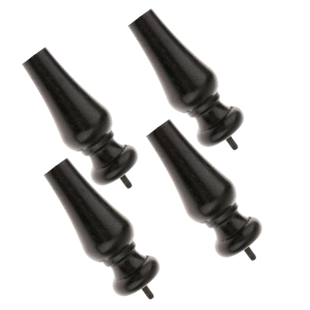 4 Pieces Wood Furniture Legs Sofa /Couch/Lounge/Chair/Bed Leg Feet 5# Black