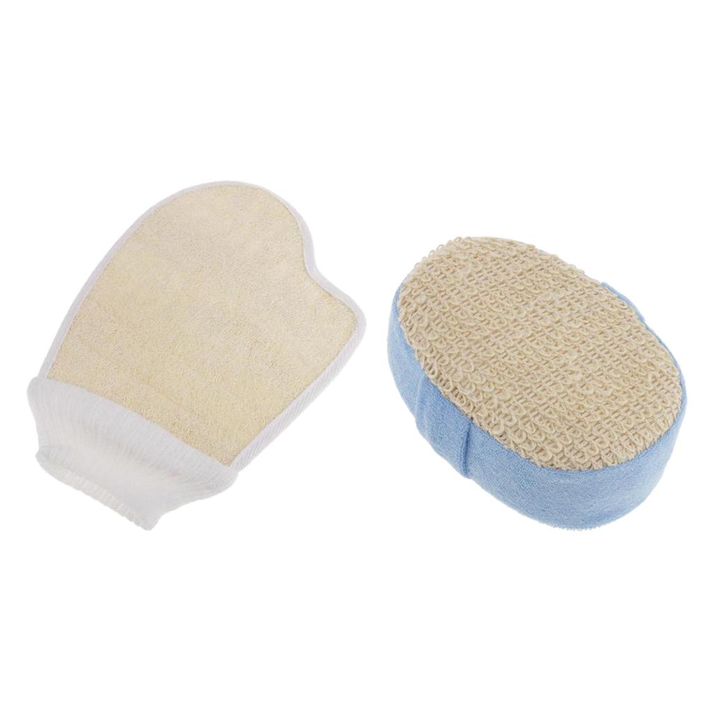 Bath Sponge Massage Shower Scrub Pad+Loofah Bath Exfoliating Scrubber Glove