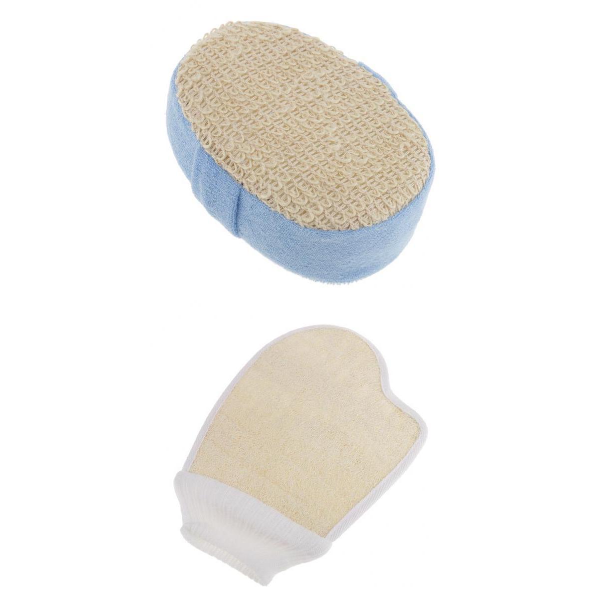 Bath Sponge Massage Shower Scrub Pad+Loofah Bath Exfoliating Scrubber Glove