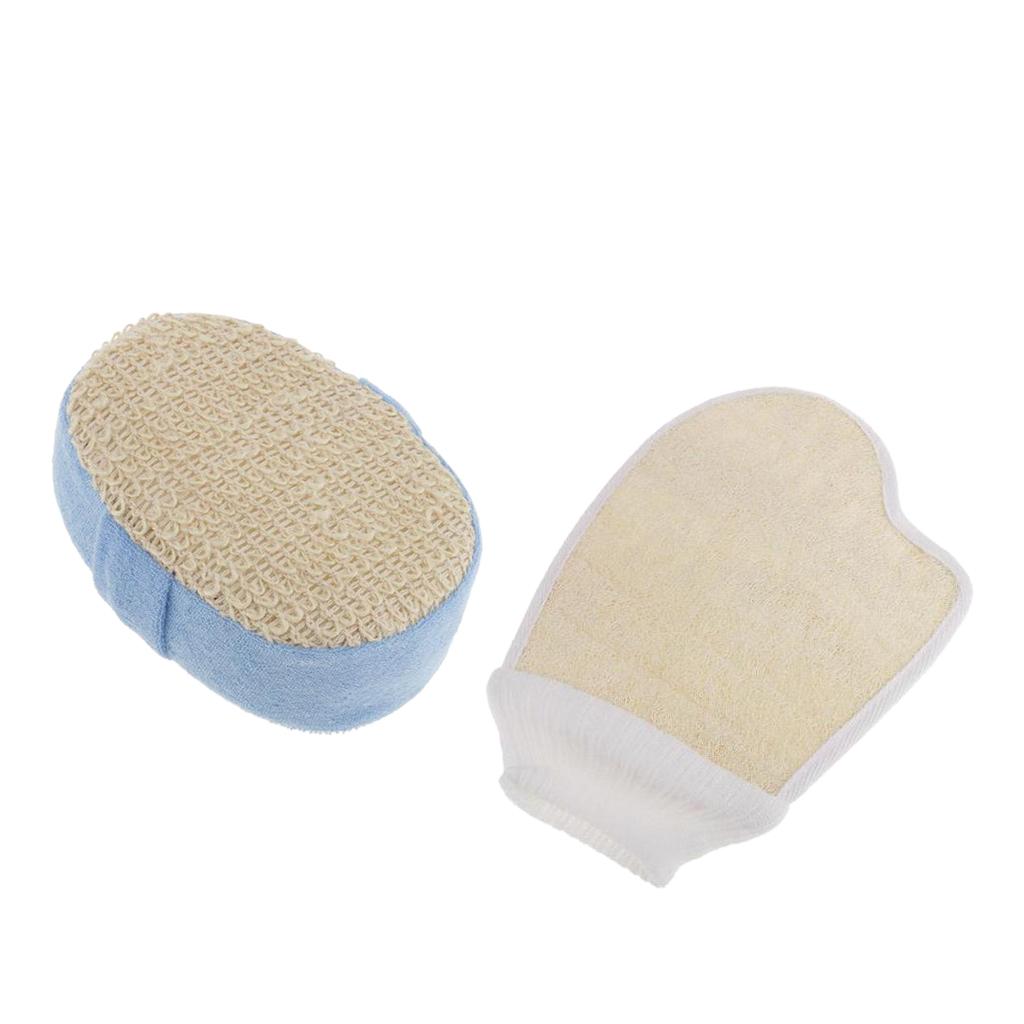 Bath Sponge Massage Shower Scrub Pad+Loofah Bath Exfoliating Scrubber Glove