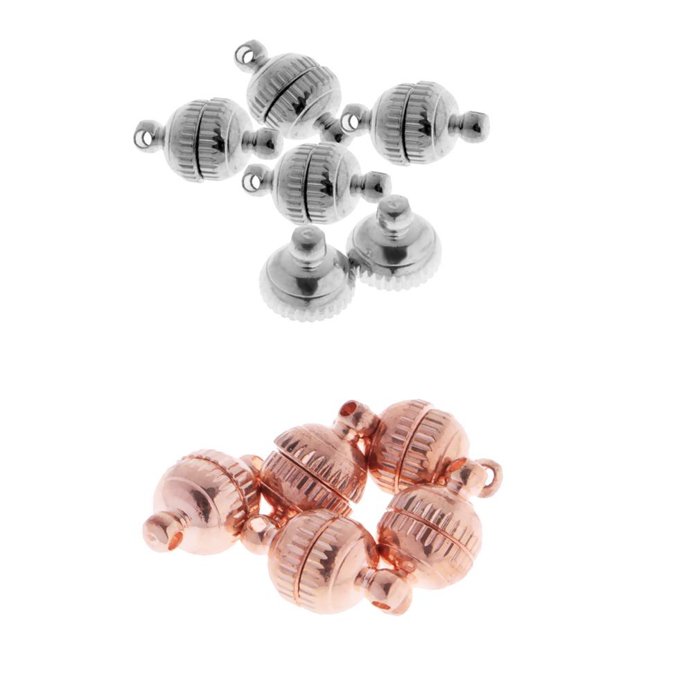 10 Sets 8mm Round Ball Brass Magnetic Clasps Hook Jewelry Making Finding