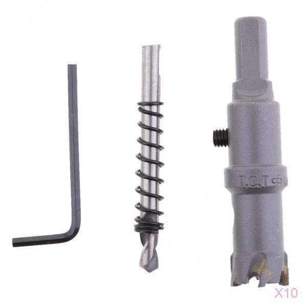 10Piece Carbide Tip Tool Stainless Steel DrillBit Mirror Cutter Holesaw 18mm