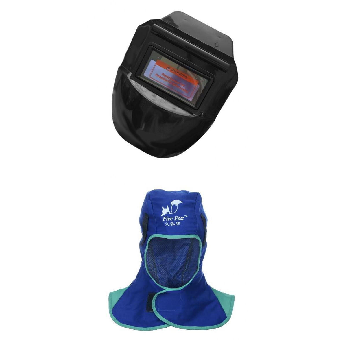 Adjustable Welding Helmet & Safey Helmet Welding Neck Protective Blue set