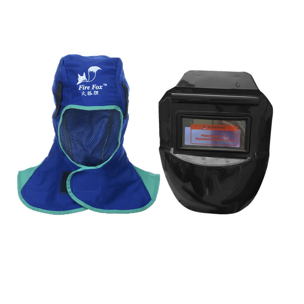 Adjustable Welding Helmet & Safey Helmet Welding Neck Protective Blue set