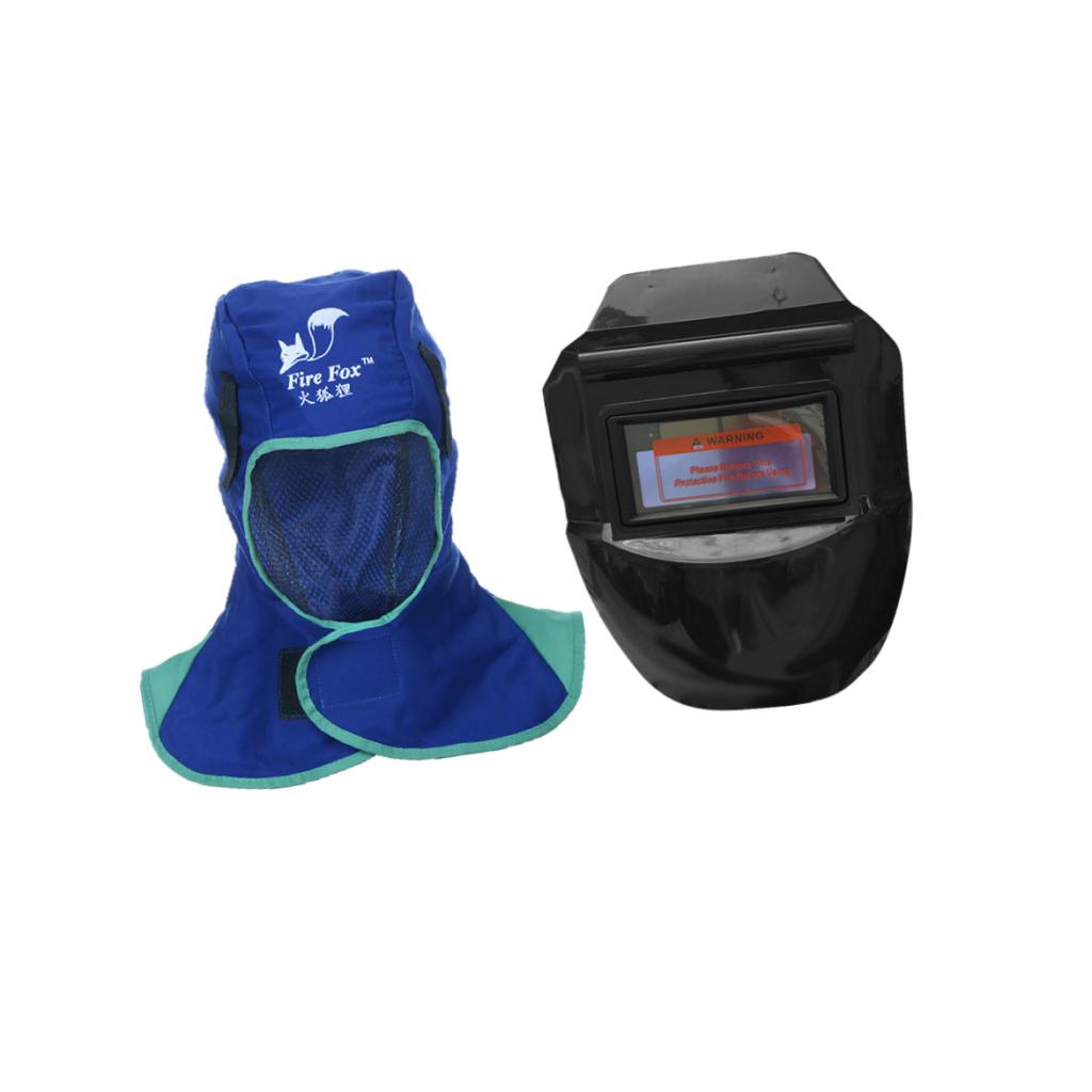 Adjustable Welding Helmet & Safey Helmet Welding Neck Protective Blue set